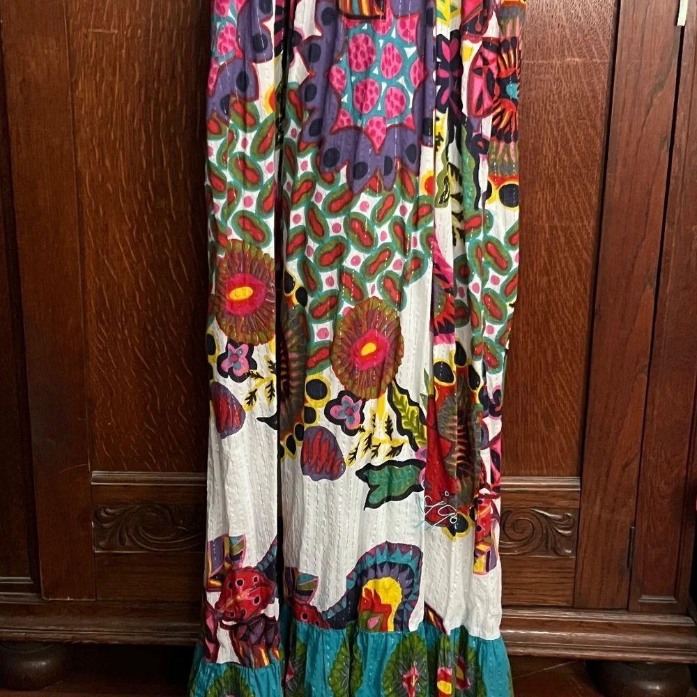 Rare DESIGUAL Mapuche Colorful Boho Strappy Floral Maxi Sundress-MEDIUM/SZ 40 - Picture 5 of 14